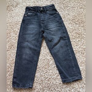 Zara Kids Black High Waisted Straight-Leg Jeans